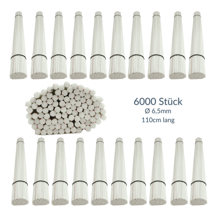 Markierstab / Pflanzstab weiß - 6,5mmx120cm (6.000 Stk.)