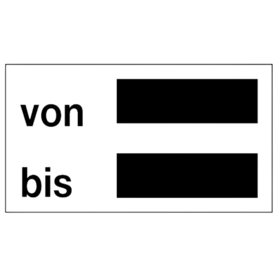 Zusatzschild-von-bis